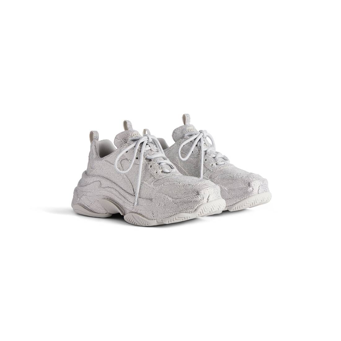 Women’s Triple S Sneaker With Rhinestones  in Light Grey - Image 2